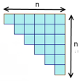 Rectangle n fois (n+1) formé par deux escaliers