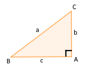 Triangle rectangle avec les côtés a, b et c