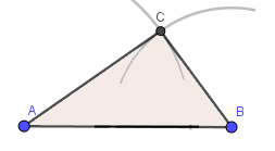 Construction d'un triangle avec le compas — 3 côtés