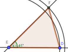 Construction d'un triangle avec le rapporteur — 2 côtés et 1 angle