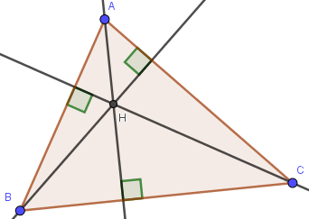 Les trois hauteurs d'un triangle