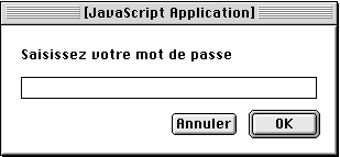 Boîte de dialogue mot de passe
