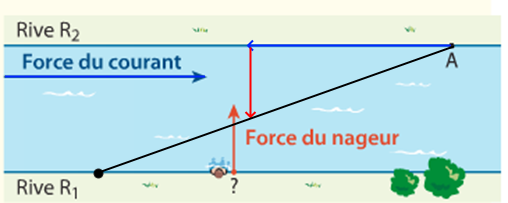 Correction : point de départ du nageur sur la rive R1