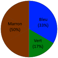 Diagramme circulaire de la couleur des yeux