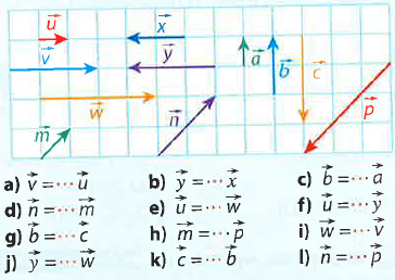 Figures avec des vecteurs proportionnels à identifier