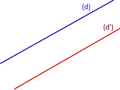 Deux droites parallèles (d) et (d') ayant la même direction
