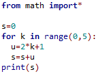 Programme Python pour le calcul de somme
