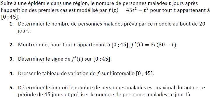 Exercice bac troisième degré 1