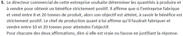 Exercice bac troisième degré 2 - partie 2